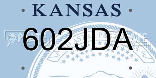 602JDA Kansas License Plate
