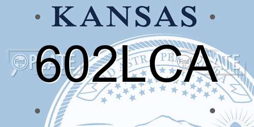 602LCA Kansas License Plate