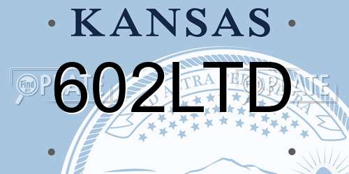 602LTD Kansas License Plate