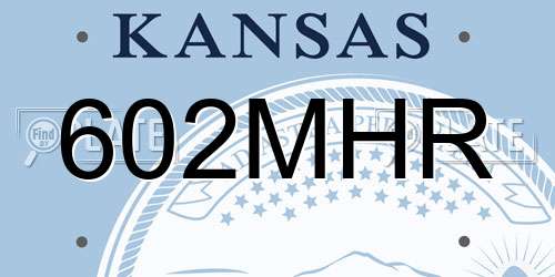 602MHR Kansas License Plate