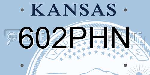 602PHN Kansas License Plate