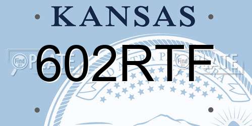 602RTF Kansas License Plate