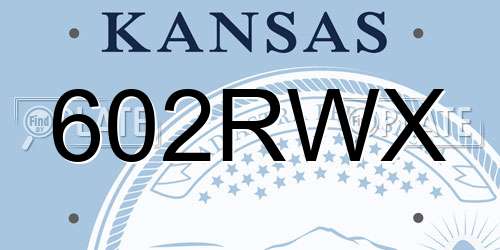 602RWX Kansas License Plate