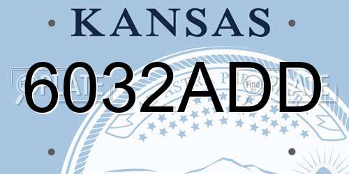 6032ADD Kansas License Plate