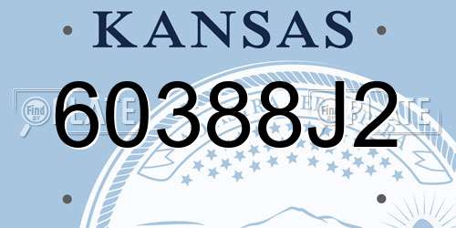 60388J2 Kansas License Plate