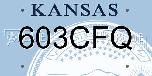 603CFQ Kansas License Plate