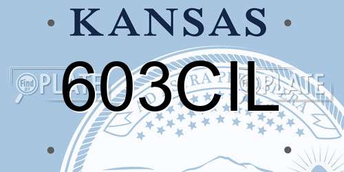 603CIL Kansas License Plate