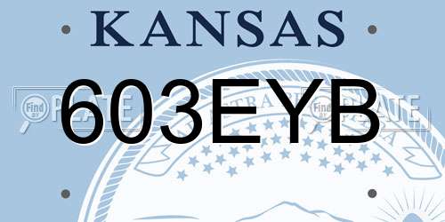 603EYB Kansas License Plate