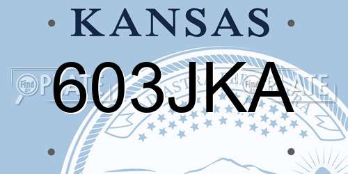 603JKA Kansas License Plate
