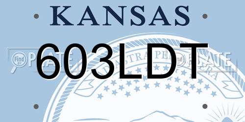 603LDT Kansas License Plate