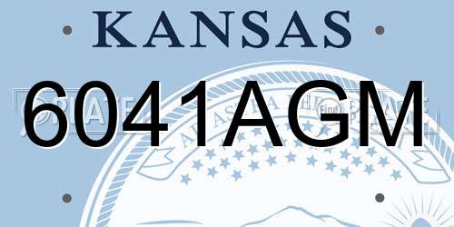 6041AGM Kansas License Plate