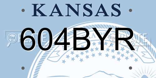604BYR Kansas License Plate