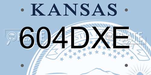604DXE Kansas License Plate