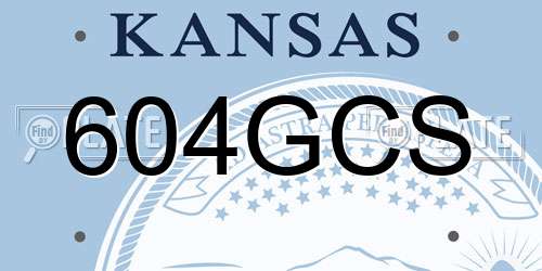 604GCS Kansas License Plate