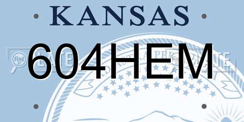 604HEM Kansas License Plate
