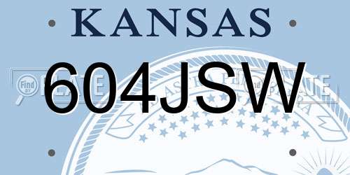 604JSW Kansas License Plate