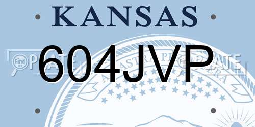 604JVP Kansas License Plate