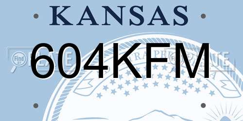 604KFM Kansas License Plate