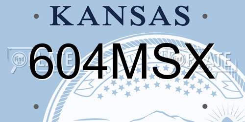 604MSX Kansas License Plate