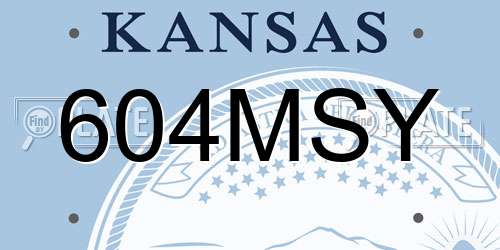 604MSY Kansas License Plate