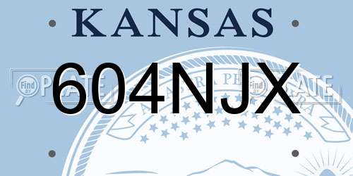 604NJX Kansas License Plate