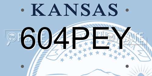 604PEY Kansas License Plate