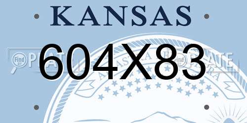 604X83 Kansas License Plate