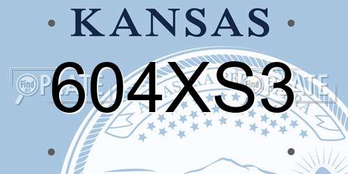 604XS3 Kansas License Plate