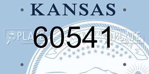 60541 Kansas License Plate