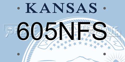 605NFS Kansas License Plate
