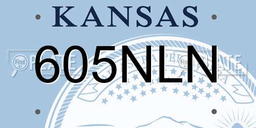 605NLN Kansas License Plate