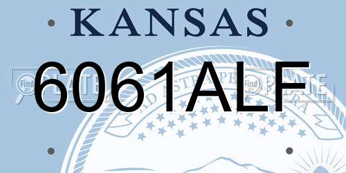 6061ALF Kansas License Plate