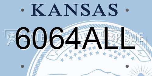 6064ALL Kansas License Plate
