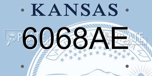 6068AE Kansas License Plate