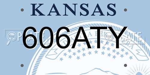 606ATY Kansas License Plate