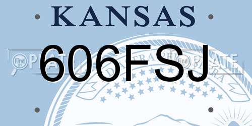 606FSJ Kansas License Plate