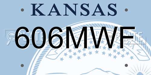 606MWF Kansas License Plate