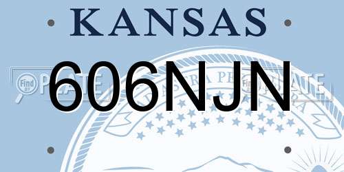 606NJN Kansas License Plate