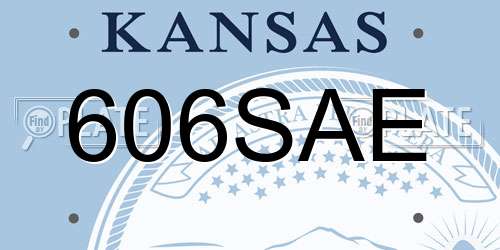 606SAE Kansas License Plate