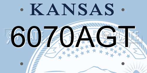 6070AGT Kansas License Plate
