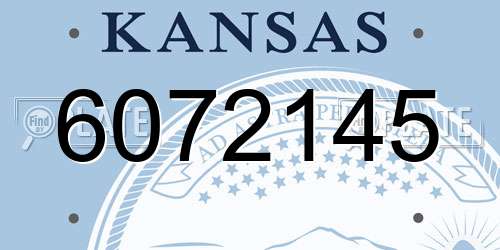 6072145 Kansas License Plate