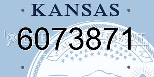 6073871 Kansas License Plate