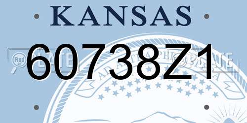 60738Z1 Kansas License Plate