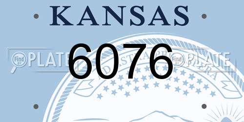 6076 Kansas License Plate