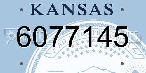 6077145 Kansas License Plate