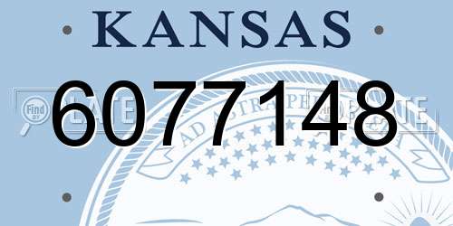 6077148 Kansas License Plate