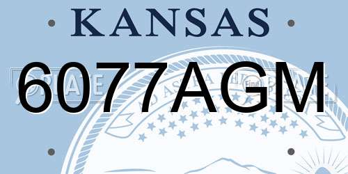 6077AGM Kansas License Plate