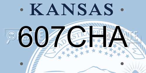 607CHA Kansas License Plate