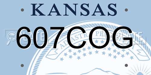 607COG Kansas License Plate
