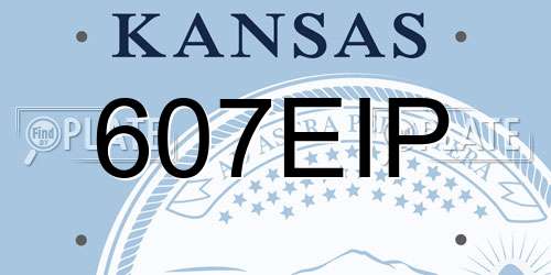 607EIP Kansas License Plate